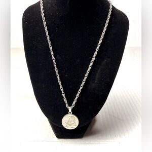 Scrimpewter Sailboat Round Pendant Necklace Nautical Ocean Scene Pewter Chain